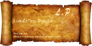 Lukács Paula névjegykártya