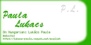 paula lukacs business card